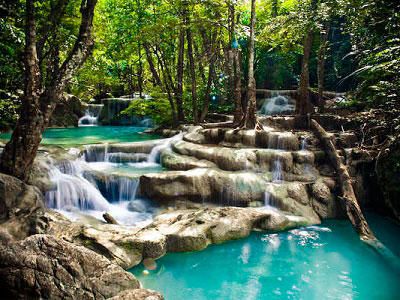 Водопад Эраван в Таиланде